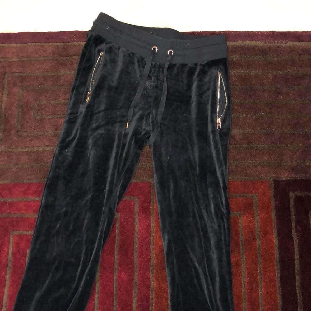 Suede black joggers